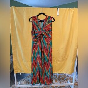 Denim 24/7 Multicolored Twist-Front Maxi Dress